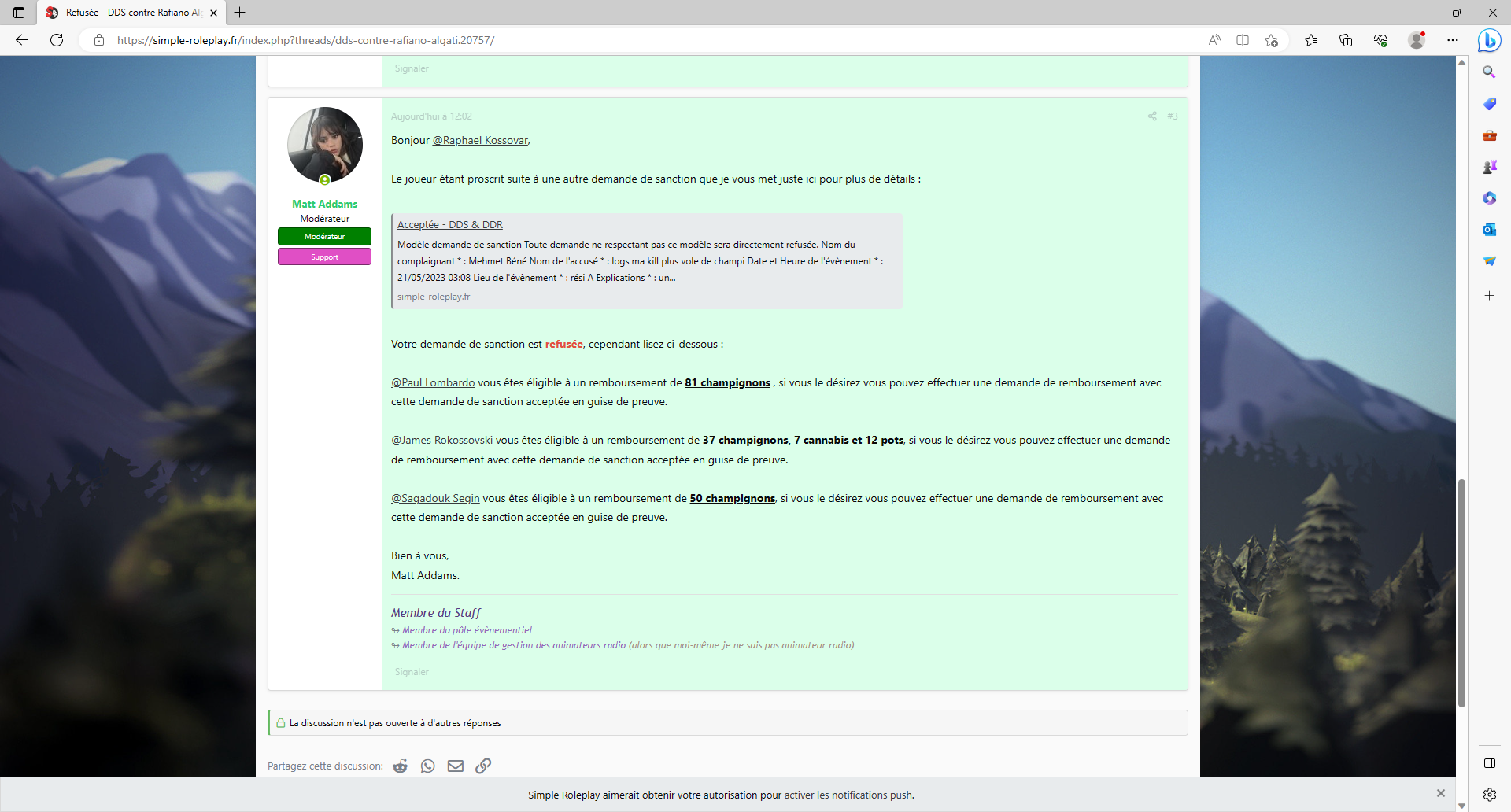 Refusée - DDS contre Rafiano Algati _ Simple Roleplay - Profil 1 – Microsoft​ Edge 21_05_2023 ...png